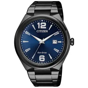 CITIZEN 星辰 光動能 湛藍黑潮流時尚男錶-藍x黑/41mm(AW1375-58L)