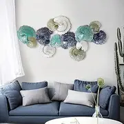 Metal Wall Decor, Metal Wall Art Sculpture Handmade Metal Flowers Home Decoration for Home Office Bedroom Living Room Decoration, 56.8×28.3 Inches