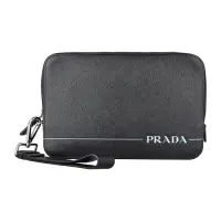 在飛比找Yahoo奇摩購物中心優惠-PRADA SAFFIANO TRAVEL藍字壓印LOGO防