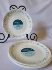 BRAND NEW Set of 4 Corelle COUNTRY COTTAGE 8.5" LUNCHEON LUNCH Plates GREEN BLUE