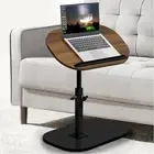 C Shaped End Table Adjustable Height, 360°Swivel & Flip Top TV Tray for Couch So