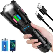 2025 Super Bright 100000Lux 13 Modes Adjustable Small Flashlight, Zoomable an...