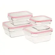 Glasslock 4 Piece Oven Safe Storage Container Set w/ Lid 4pc
