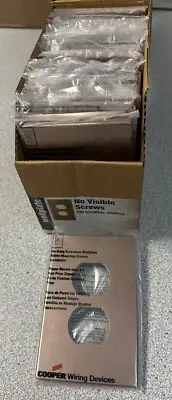 20 NEW Cooper PJS8BB-SP-L Single Gang Screwless Duplex Wallplates Brushed Bronze