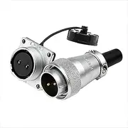 HangTon WS24 2 Pin Plug Chassis Socket Aviation Circular Power Electrical Connector 25A 500V Dustproof Cap for Industrial Automotive Outdoor Application