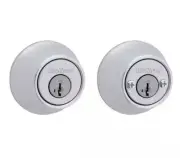 665 Satin Chrome Double Cylinder Deadbolt featuring SmartKey Security Re-key