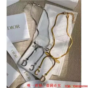 二手正品 Dior/迪奧 蝴蝶結 蛇紋鏈 項鏈
