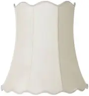 Creme Large Scallop Bell Lamp Shade 14" Top x 20" Bottom x 19.75 High (Spider)