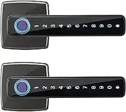 Smart Door Lock, Smart Fingerprint Door Lock Front Door, Touch ID Door Handle Waterproof, Door Lock with Tuya App Remote Control, Smart Door Lock Bluetooth Compatible(2 Pack)