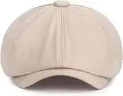 [ANMUR] Men's Newsboy Caps Spring Summer Thin Sun Hats Octagonal Painter Cap Retro Ivy Hats for Men (Color : Khaki, Size : One Size)