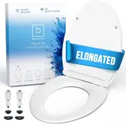 Elegant Elongated Soft Close Toilet Seat with Quick-Release for Easy Cleaning