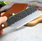 Cleaver Knife Forged Steel Wood Handle Hammered Chef Butcher Slicing Chopping XL