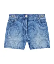 Versace Logo-Patch Denim Shorts 25,26,27,28 Blue