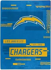 NFL Digitize Design Plush Raschel Thow Blanket, 60"x80" (Los Angeles Chargers)