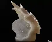 Nice 5.9" Agate Geode Crystal Indian Sculpture