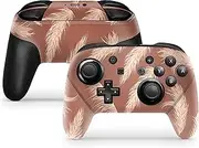 TACKY DESIGN Pampas Skin for Nintendo Switch Controller Skin, Brown Flowers Sticker Compatible for Pro Controller Skin Leaf Vinyl 3m Decal Full wrap Cover