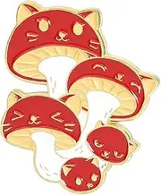 [BirtyQV] Cartoon Creative Red Mushroom Frog Brooch Smiley Face Mushroom Alloy Badge Accessory Decoration