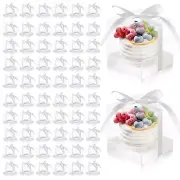 100 Pcs Clear Plastic Individual Cupcake Boxes 3.5" Single Cupcake Containers...