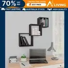 Cube Wall Shelves High Gloss Grey 68x15x68 cm Storage Display Organizer Ho 00278