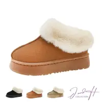 在飛比找momo購物網優惠-【J&H collection】簡約素面增高厚底棉絨毛雪靴(