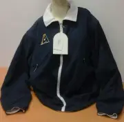 Reversible Microfibre JACKET Lawn Bowls Zip Off sleeve BA logo white navy (050)