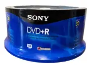 Sony DVD+R 30DPR47RS4 Recordable Media 1X - 16X 120 min 4.7GB 30-Pack Spindle