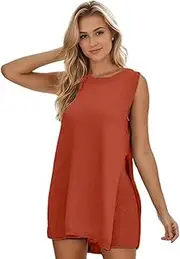 [PIPOEI] Women's Summer Sleeveless Sweater Sets Knit Pullover Tops Vest Wide Leg Pants Lounge Tracksuit 2 Piece Outfits Red,Medium