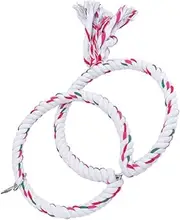 Happyyami Parrot Toy Hooks Easy Install Cotton Rope Bird Stand Parrot Stand Toy for Chewing Biting