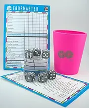 KENDi GAMES Dice Cup Soft Plastic - Pink - Good Luck - 6 Dice - Quick Start Guide