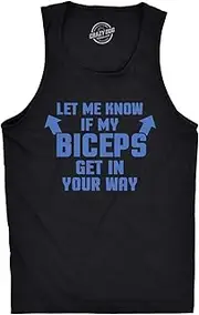 [Crazy Dog T-shirts] Let Me Know If My Biceps Get In The Way Tank Top Funny Workout Sleeveless Tee