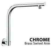 Chrome Bathroom Swivel Wall Gooseneck Shower Arm Adjustable High Rise Brass