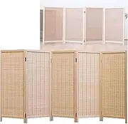 Short Room Divider,3/4/5/6 Panel Hand Woven Temporary Wall with Wooden Frame,Easy to Move,for Kindergarten Bedroom(100x40cm-5panel)