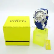 INVICTA Men's Automatic Skeleton Dual Time Silver/Blue AKULA 42761 Silicone New