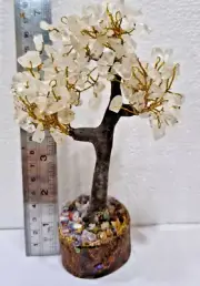 Agate White Gem stone Tree Decoration Good Luck Feng Shui