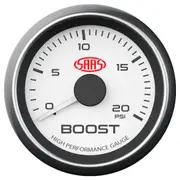 SAAS Boost Gauge Diesel 0-20 psi 52mm White Muscle Series SG-TBD52W1