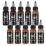 Mummy 10pcs Flesh Tone Tattoo Ink Set, 1 oz (30ml) Tattoo Pigment Kit for Pro...