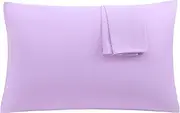 uxcell Zippered Pillow Case Set of 2 Soft Brushed Microfiber Pillowcases, Wrinkle, Fade, Protectors, Standard, Violet