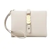 Womens Wallets Small Rfid Bifold Change Purse with Wrist Strap-Apricot