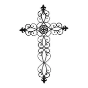 Metal 72cm Emblem Cross Wall Hanging Decorative Home Room Decor Display Black