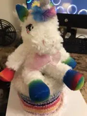 Handmade Crocheted Rainbow (Unicorn) Toilet Paper Cover