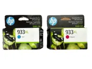 Set of HP 933XL x1 Magenta Exp. (07/25) & x1 Cyan Exp. (04/25)