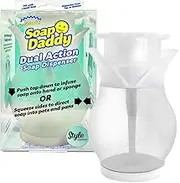 Scrub Daddy Soap Daddy Soap Dispenser - Dual Action Soap Dispenser for Sponges, Hands, or Tall Pots - Refillable, Stylish, Countertop Organisation