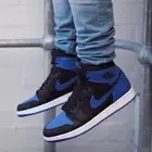 Nike Air Jordan 1 Mid Hyper Royal Marina Blue High 554725 077 Women Sz 7.5 GS 6Y