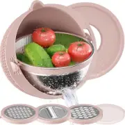 4 in 1 Colander with Mixing Bowl Set Stainless Steel Strainer kitchen pasta bowl