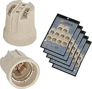ISOLATECH Pack of 50 E27 Ceramic Socket LED Energy Saving Bulbs (Max. 250 V/4 A) Bulbs for Home Ceiling Installation Bathroom Kitchen Fridge Holder Socket Installation Heat Resistant