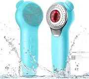 Landmore Silicone Face Scrubber, Waterproof Facial Cleansing Brush with Red Light Thermal Massage, Electric Face Scrubber with Nose Scrubber Exfoliator for Women/Men Deep Cleansing, Power Exfoliating