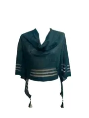 Irish Linen Poncho - Petrol