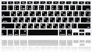 MMDW Russian Language Silicone Keyboard Cover Skin for MacBook Pro 13" 15" 17" (2015 or Older Version),for MacBook Air 13" A1369/A1466,USA Layout Protective Skin,Black