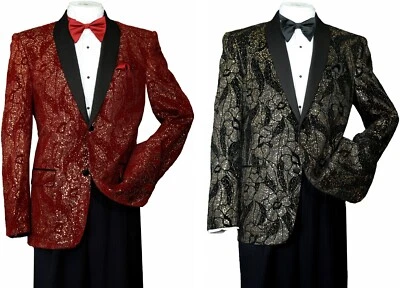 MEN'S SHINY SEQUINS SLIM JACKET BLAZER 2 BUTTON DESIGN BY FORTINO LANDI T816