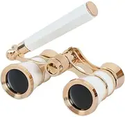 Vintage Binoculars with Handle,Ladies Decorative Stage Opera Theater Glasses Binoculars-White(White)